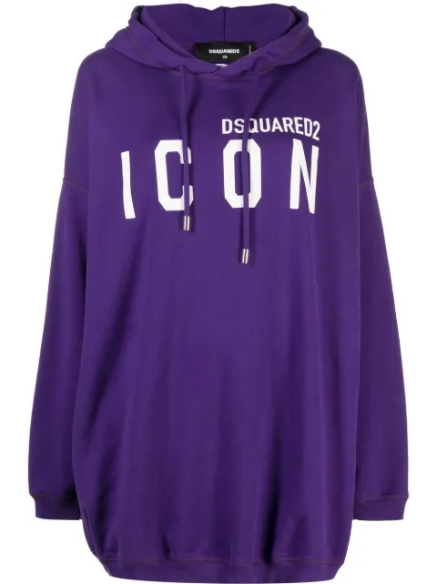 DSQUARED2 logo-print oversize hoodie Women