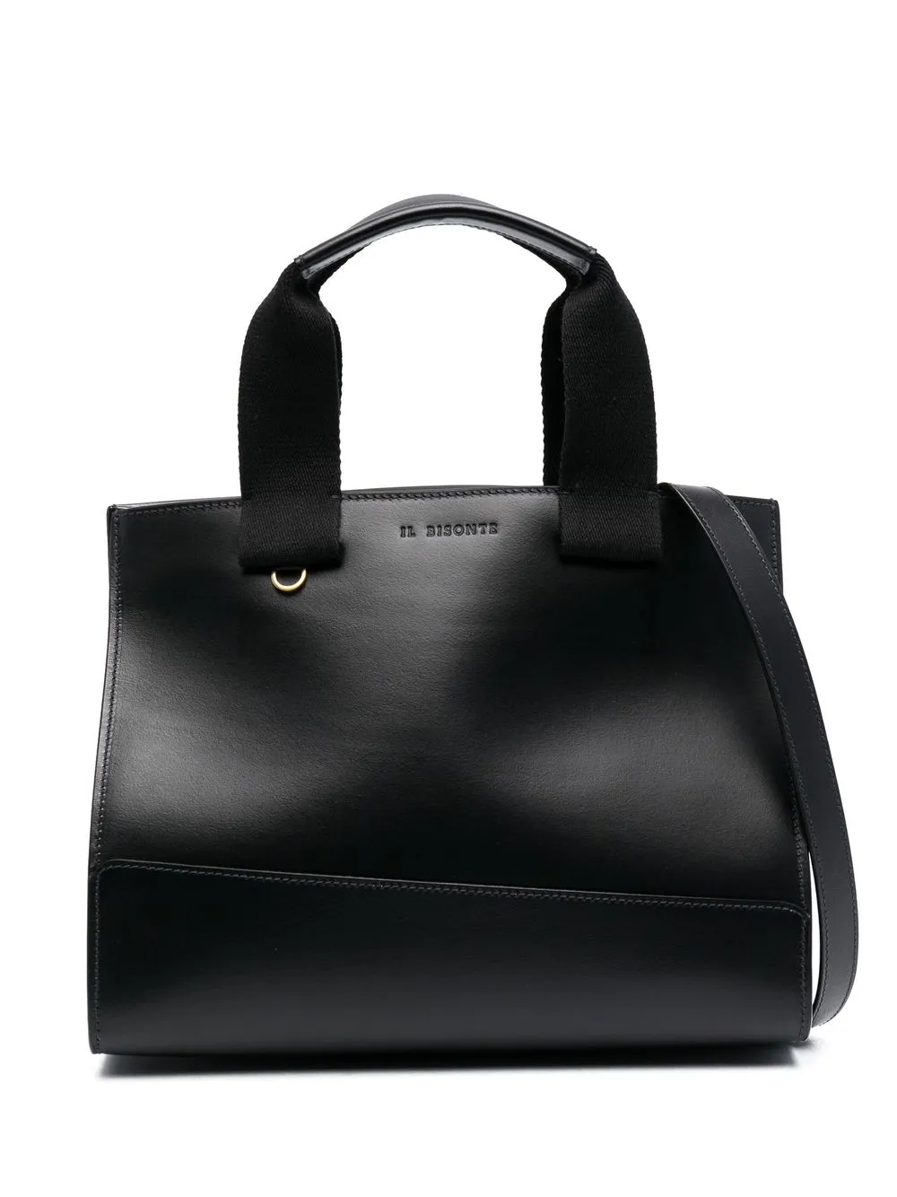 

Il Bisonte bolso shopper con logo en relieve - Negro