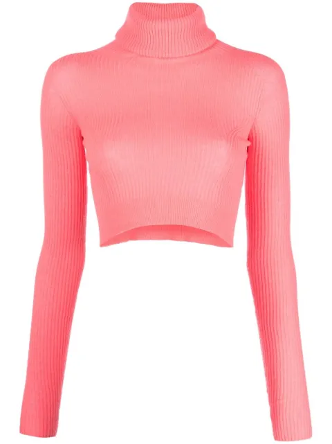 Laneus cropped roll-neck jumper