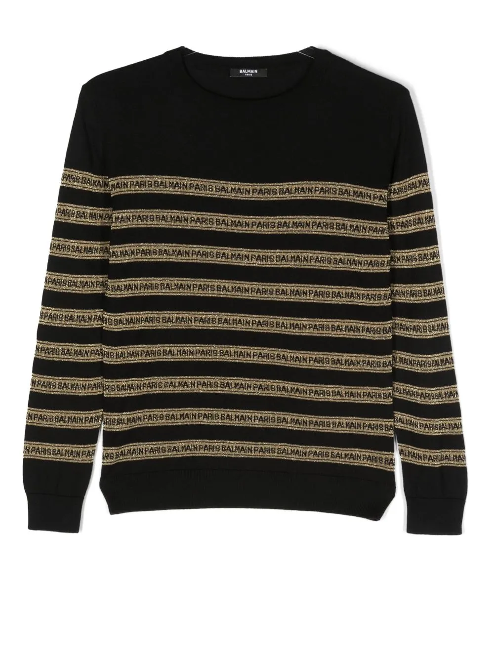 Image 1 of Balmain Kids logo-stripe jumper