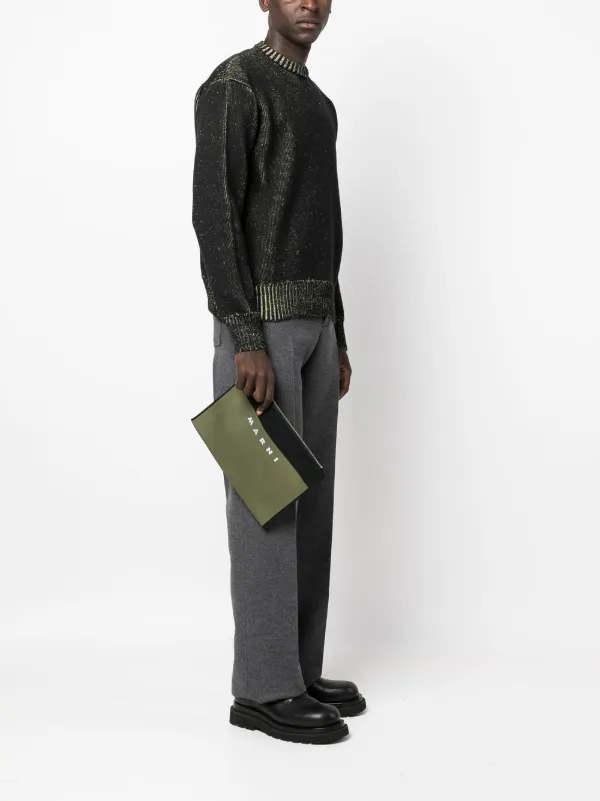 Marni ロゴ クラッチバッグ | グリーン | FARFETCH JP