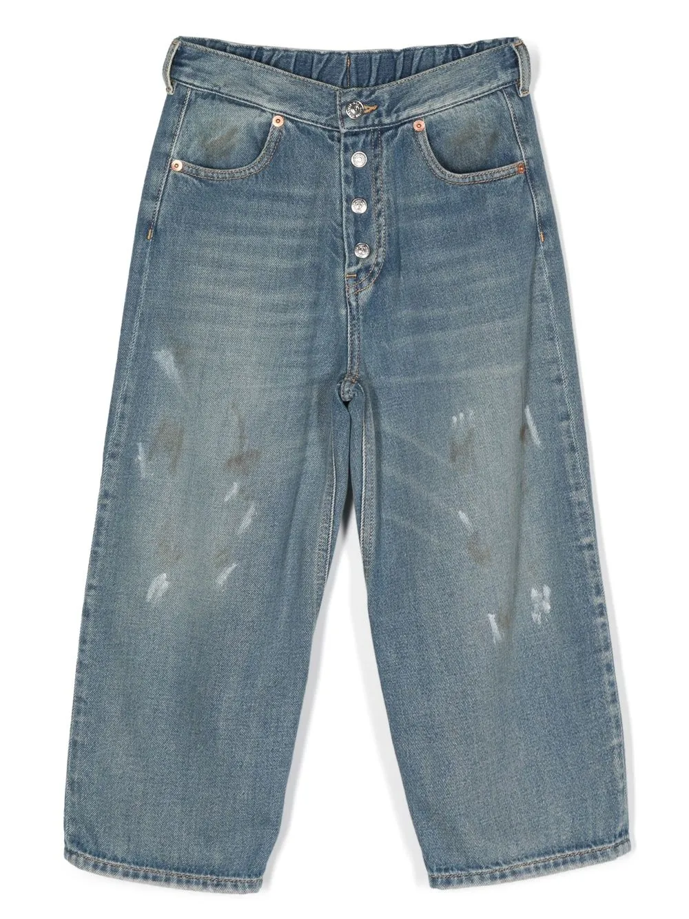 

MM6 Maison Margiela Kids jeans rectos con detalle de pintura - Azul