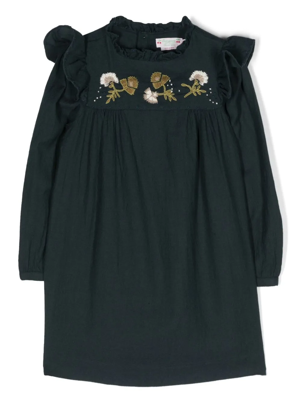 

Bonpoint vestido Tilia con bordado floral - Verde