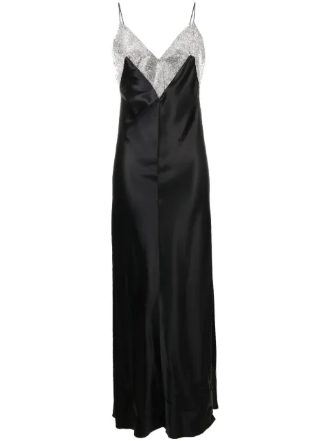 Nuè slip dress con ribete de glitter 