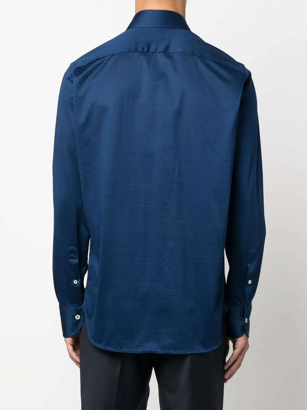 Canali Cutawaycollar Cottonjersey Shirt In Blue ModeSens