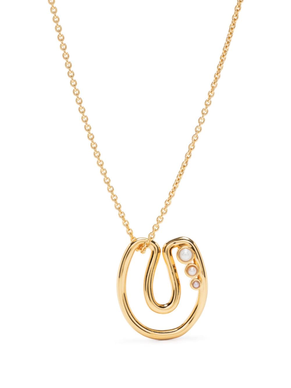 Shop Missoma U-letter Pendant Chain-link Necklace In Gold