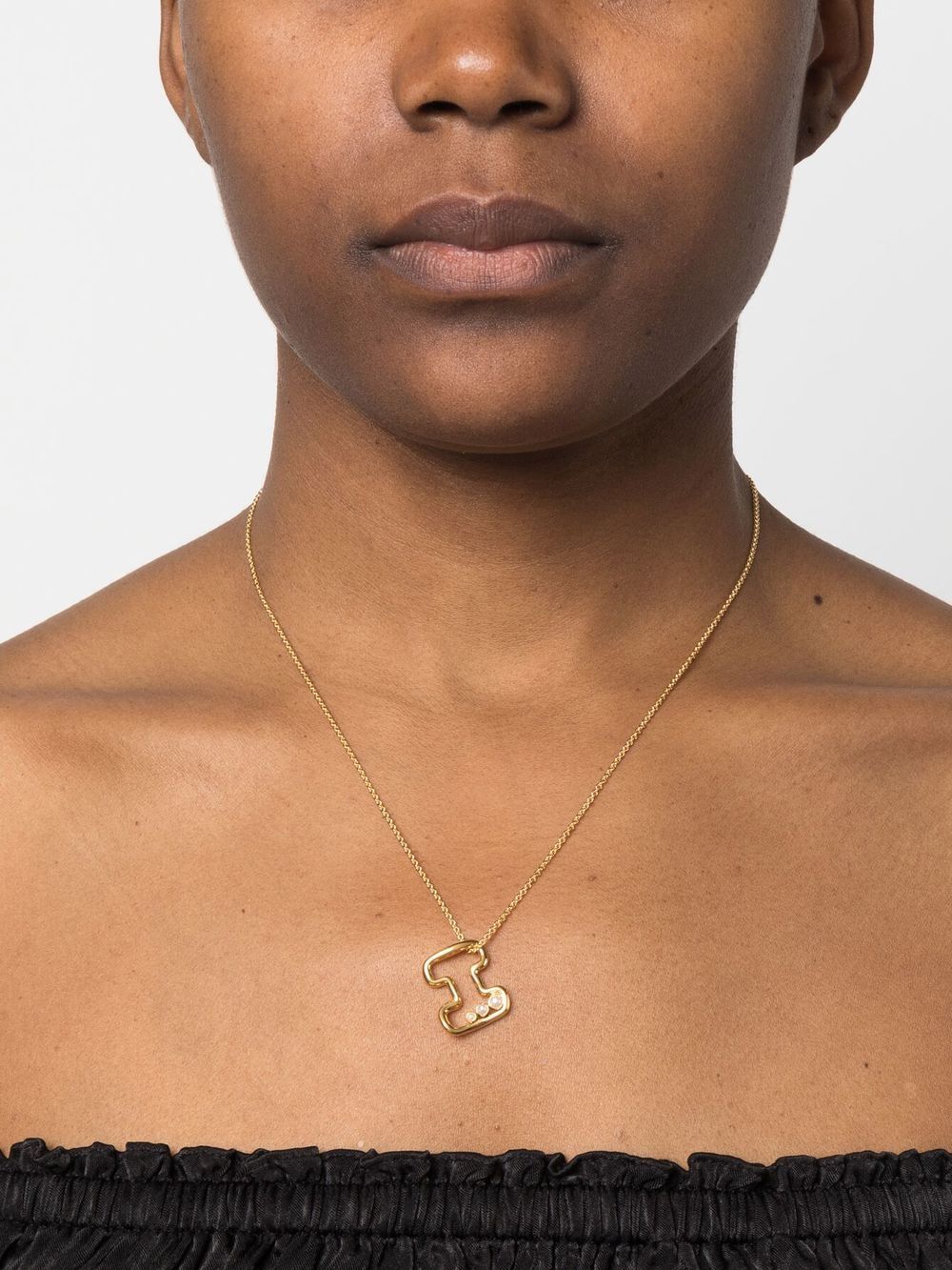 Shop Missoma Pearl-embellished Initial Pendant Necklace In Gold