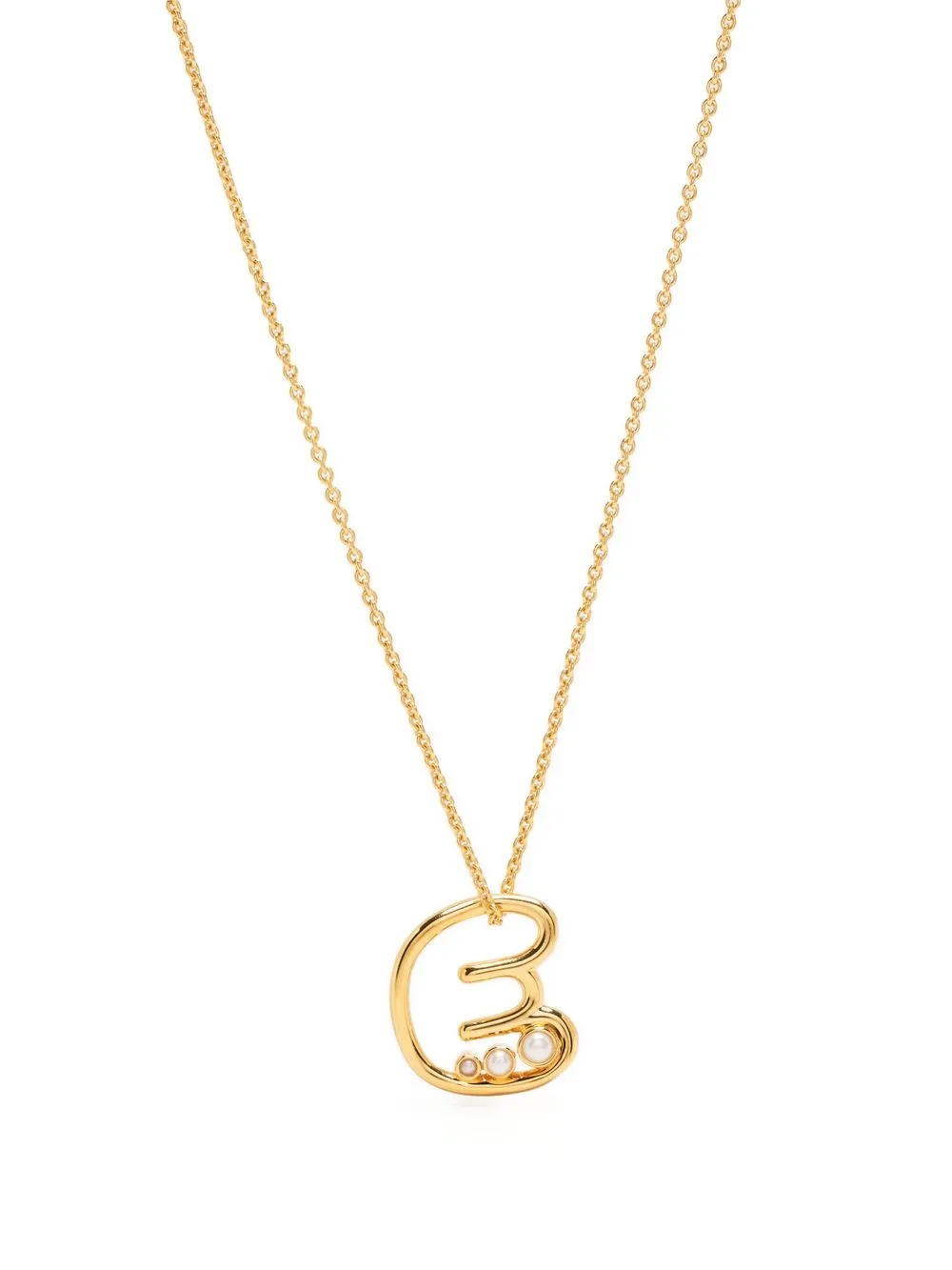 

Missoma pearl-embellished initial pendant necklace - Gold