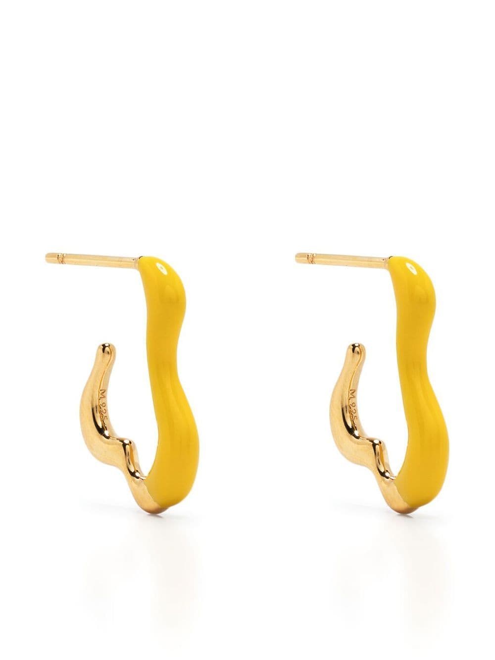 Missoma Small Squiggle Two-tone Earrings In Gold