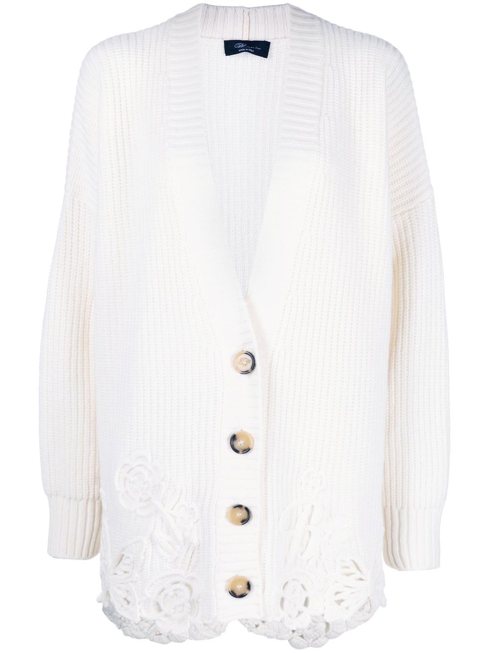 Blumarine Butterfly-lace Detail Cardigan In Nude