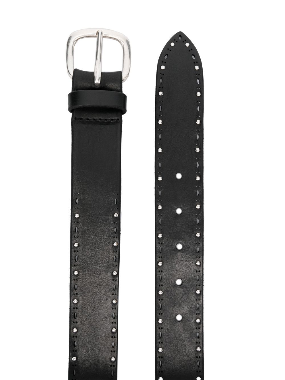 Shop Orciani Studded Leather Belt In Schwarz