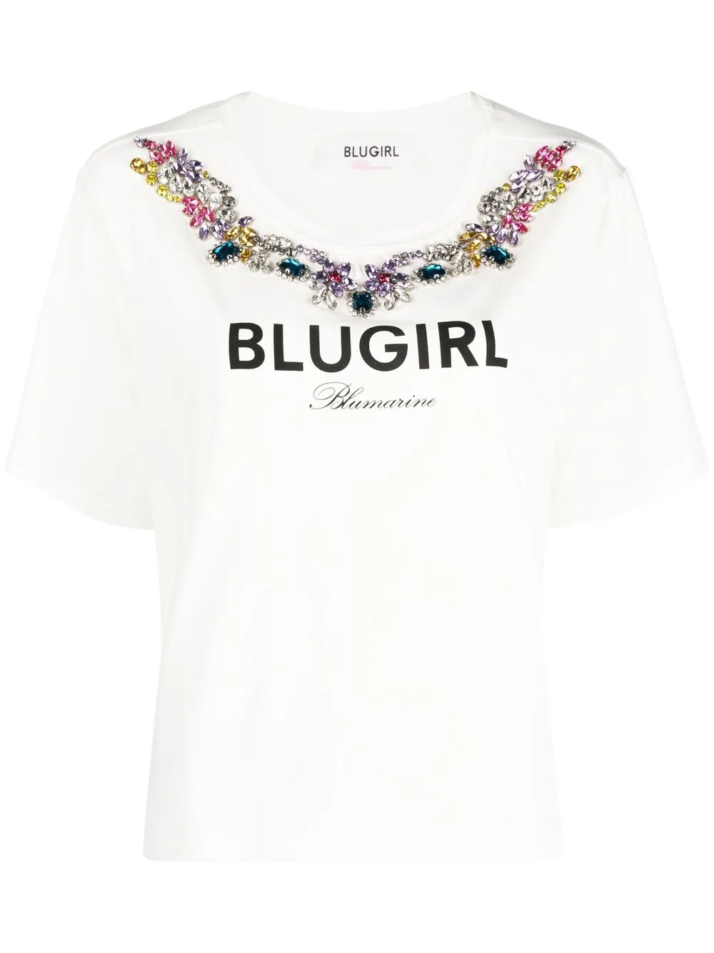 

Blugirl playera con detalles de strass - Blanco