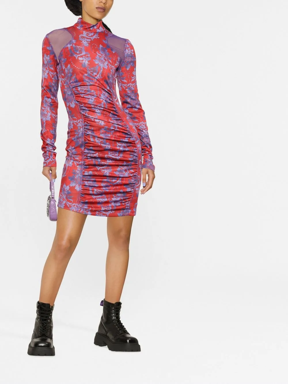 Versace Jeans Couture Mini-jurk met ruche - Rood