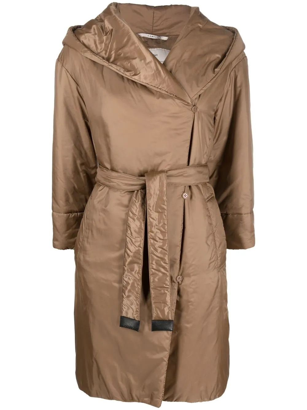 

Max Mara hooded belted-waist jacket - Brown