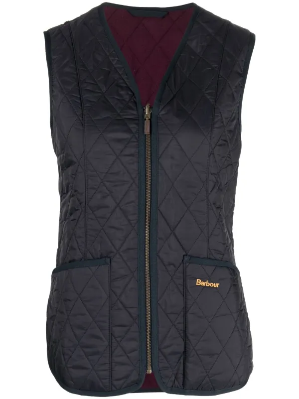 Barbour Vネック キルティングジレ | ブルー | FARFETCH JP