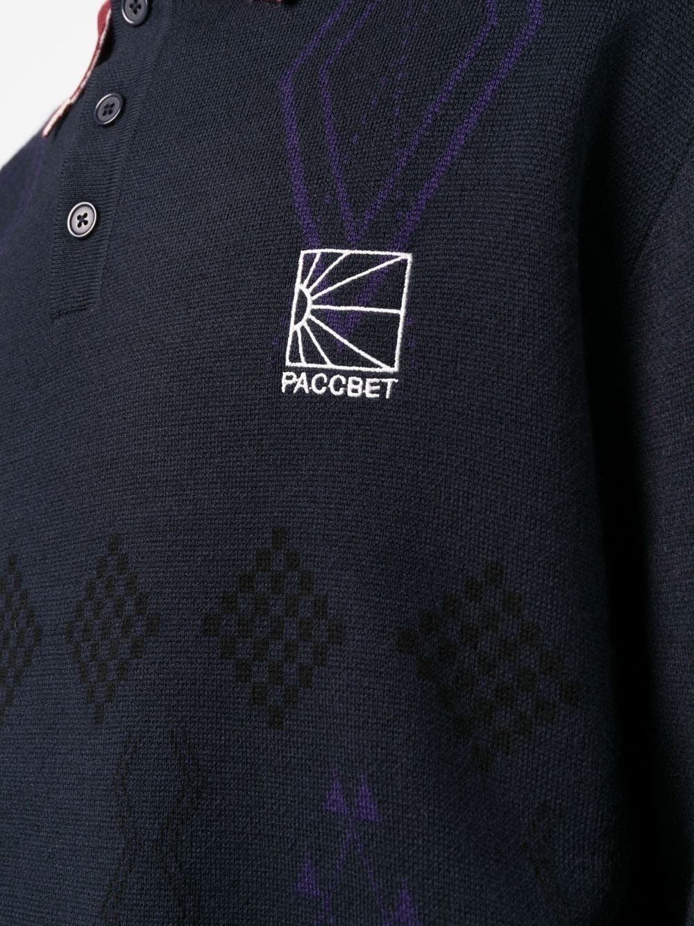 Shop Paccbet Logo-print Long-sleeve Jumper In Blue