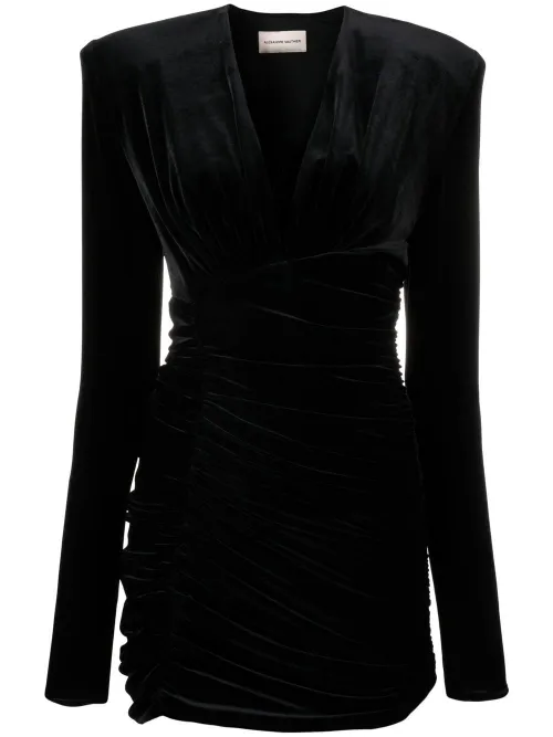 Robe froncée à col v - Alexandre Vauthier - Modalova
