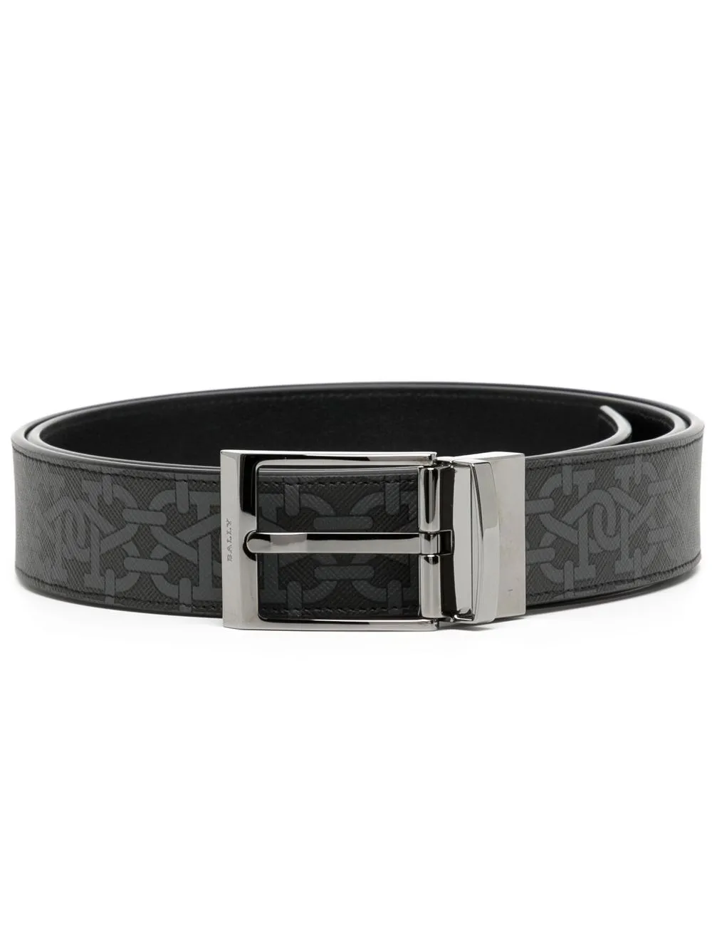 

Bally monogram printed leather belt - Black
