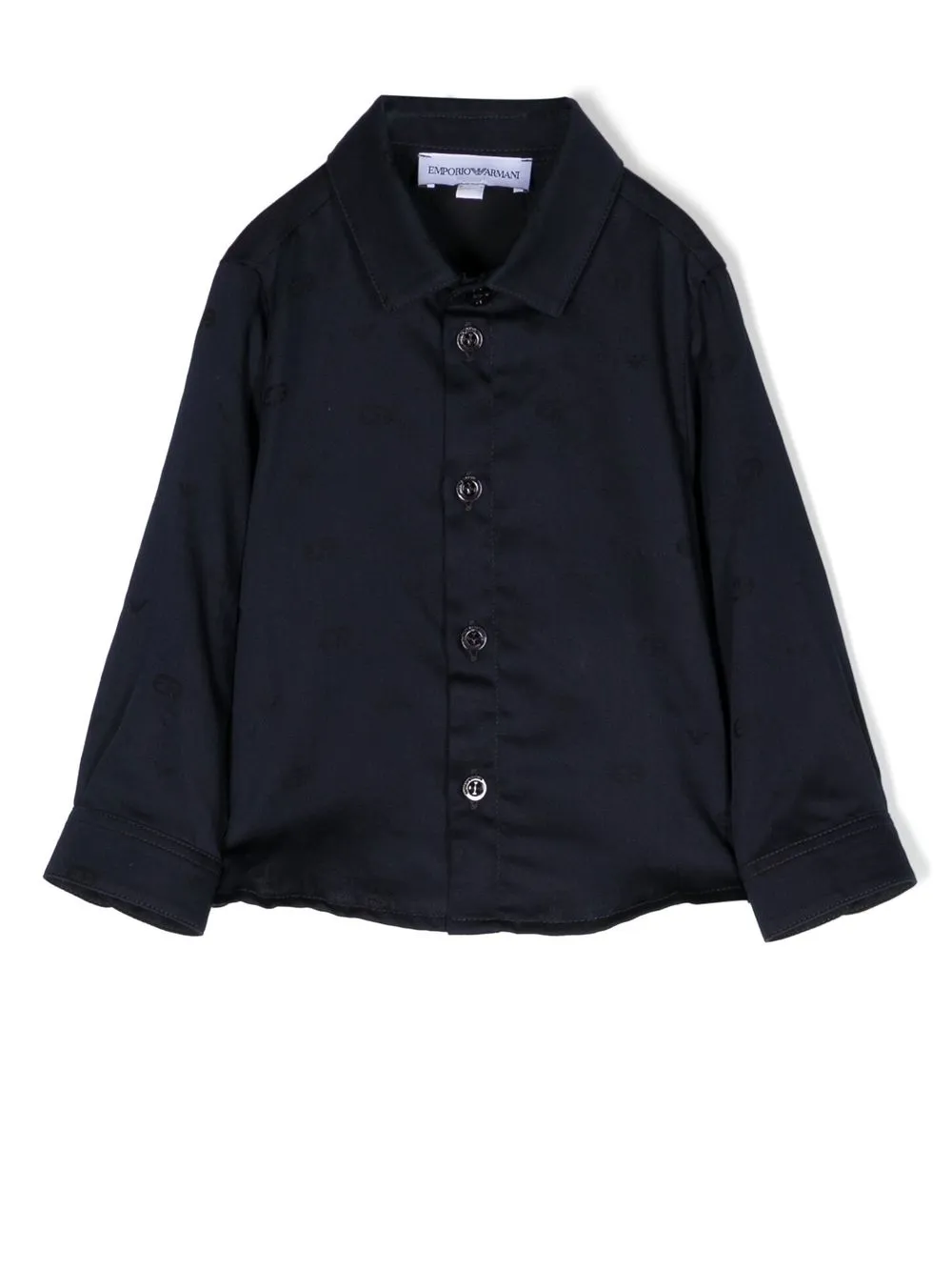 Emporio Armani Babies' Long-sleeve Button-up Shirt In Blau