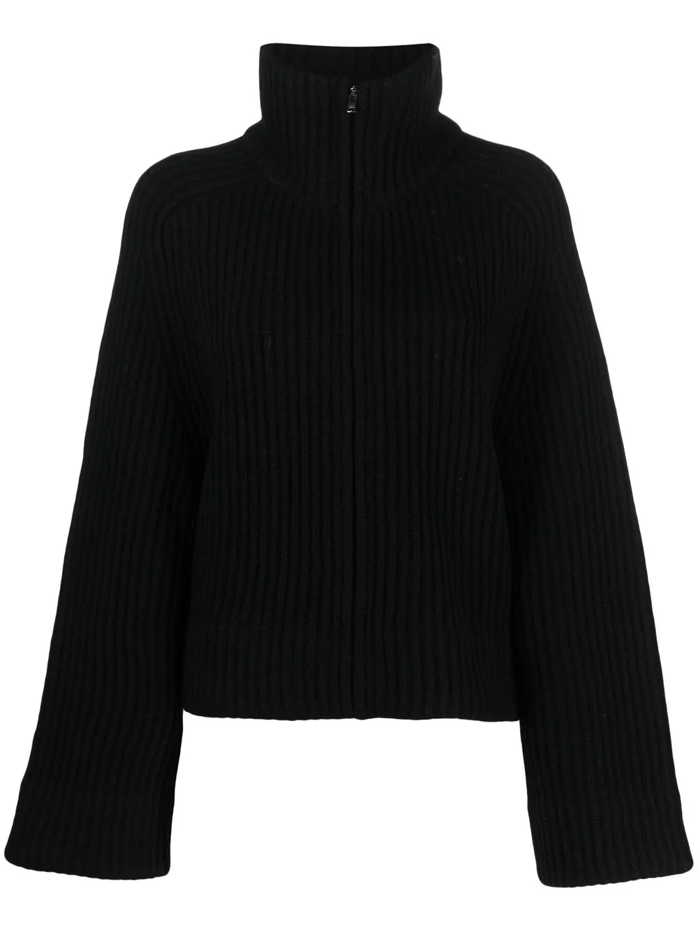 

JOSEPH zip-front ribbed jumper - Black