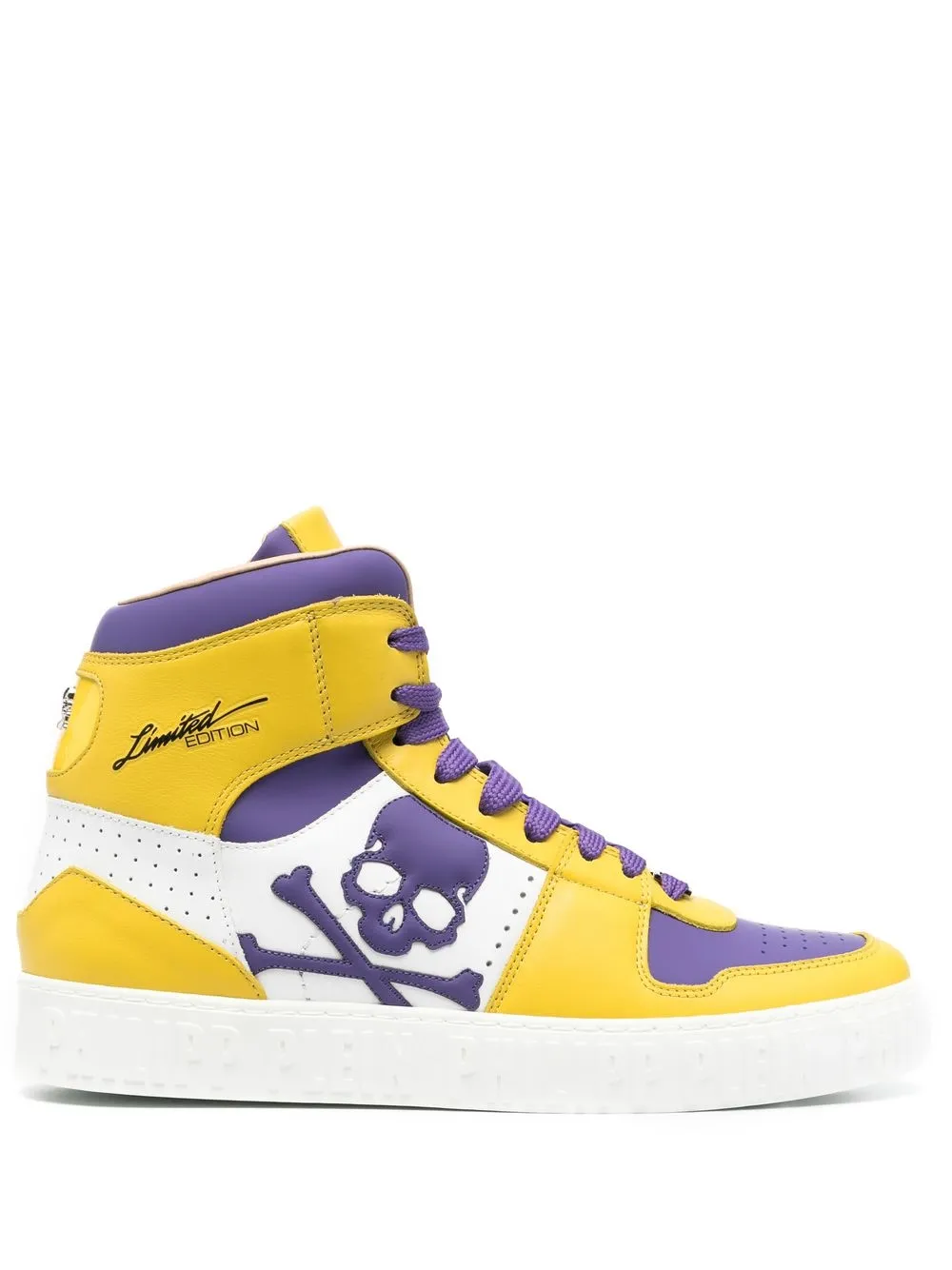 

Philipp Plein tenis altos con diseño color block - Amarillo