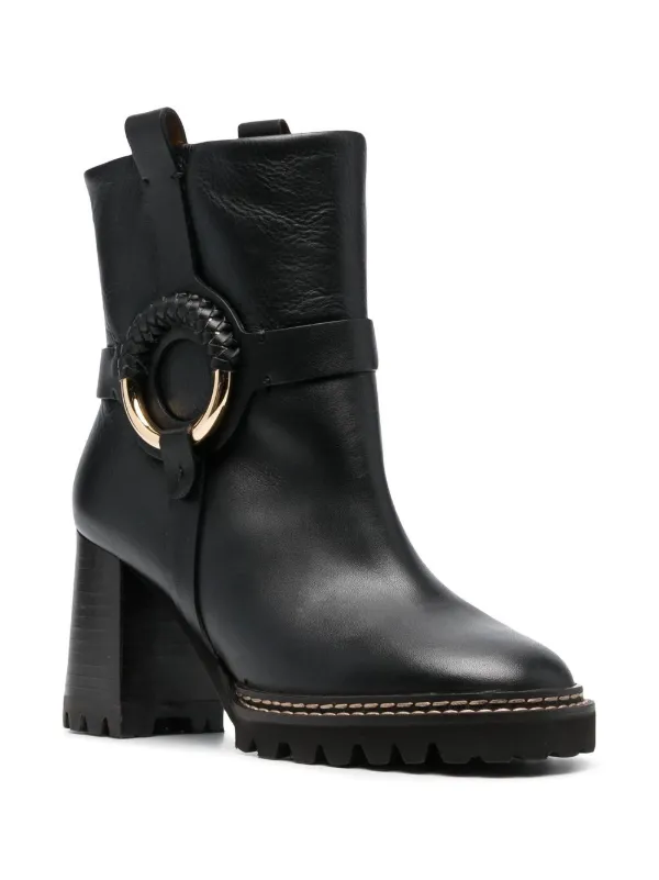 See By Chloé レザーアンクルブーツ | ブラック | FARFETCH JP