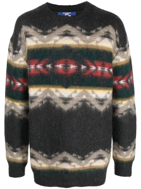 Junya Watanabe MAN suéter oversize tejido en intarsia