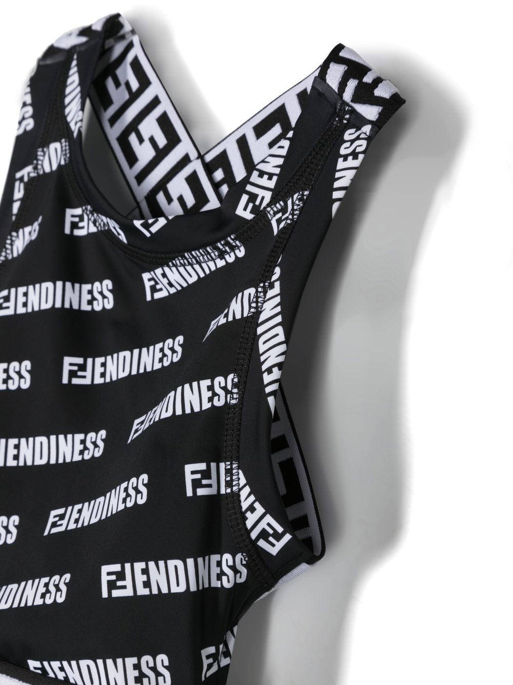 Shop Fendi Logo Print Vest Top In Black