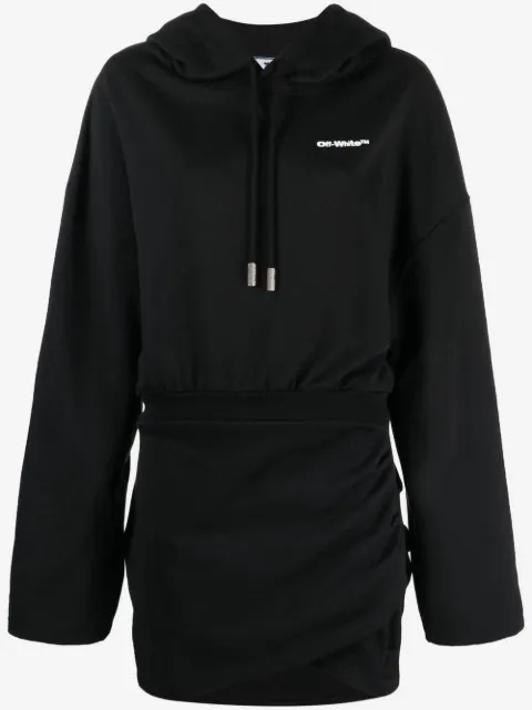 Off-White logo-embroidered hoodie dress