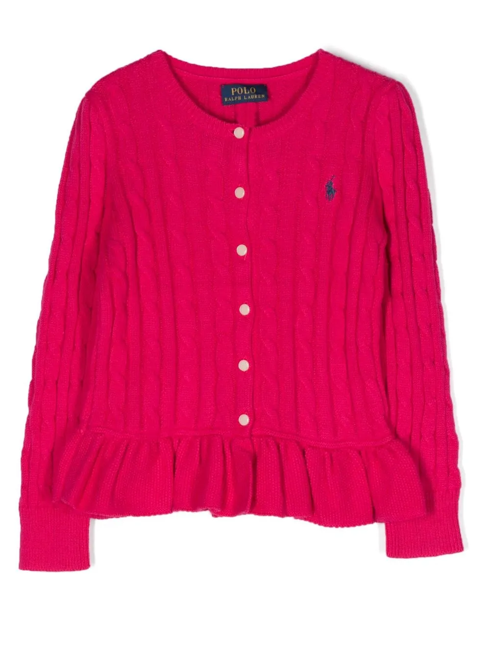 

Ralph Lauren Kids embroidered-pony detail cardigan - Pink