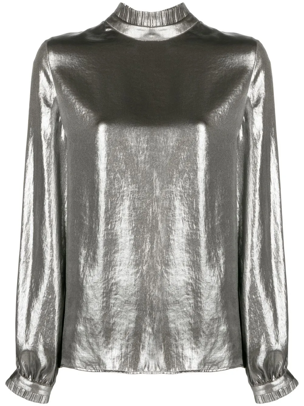 

TWINSET metallic-finish long-sleeve top - Silver