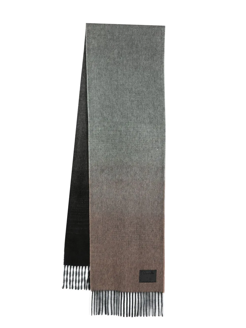 

Paul Smith logo-patch cashmere scarf - Grey