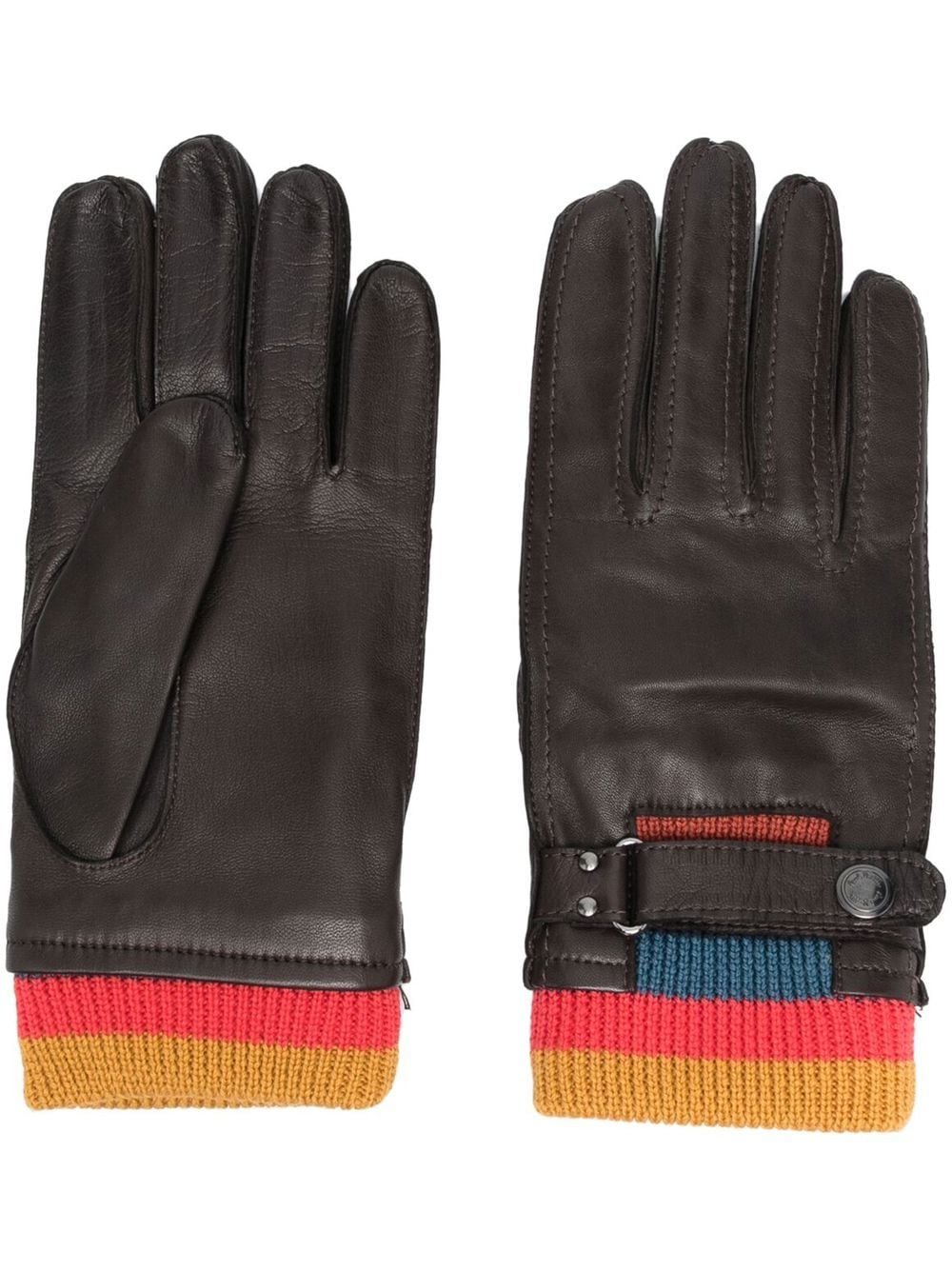 Deuk de begeleiding schandaal Paul Smith ribbed-knit detail leather gloves | Smart Closet