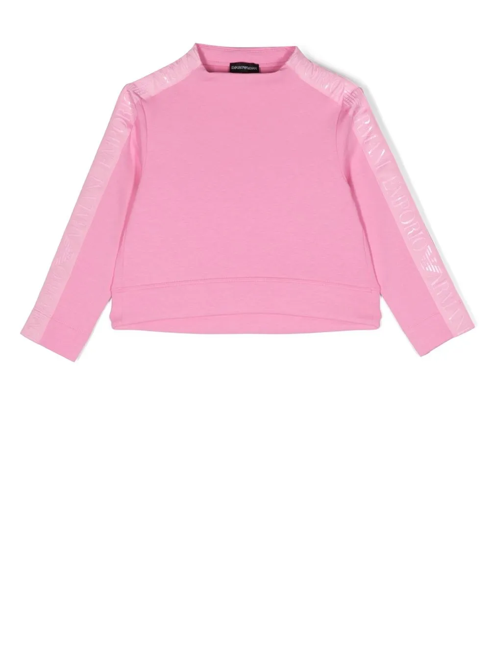 

Emporio Armani Kids sudadera con franja del logo - Rosado