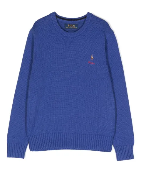 POLO RALPH LAUREN KIDS embroidered-logo knitted jumper