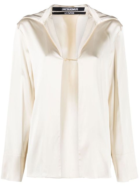 Jacquemus Notte logo plaque blouse