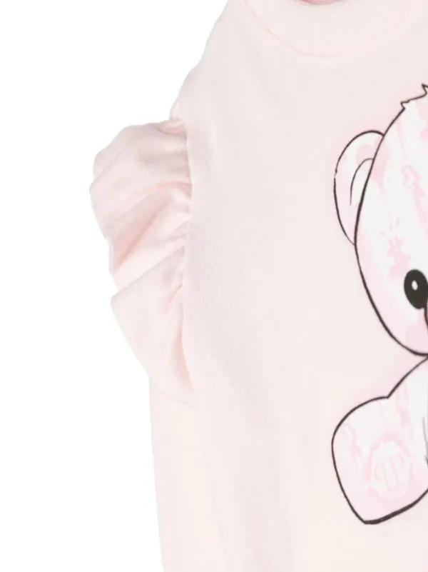 Philipp Plein Junior テディベア スウェットシャツ | ピンク