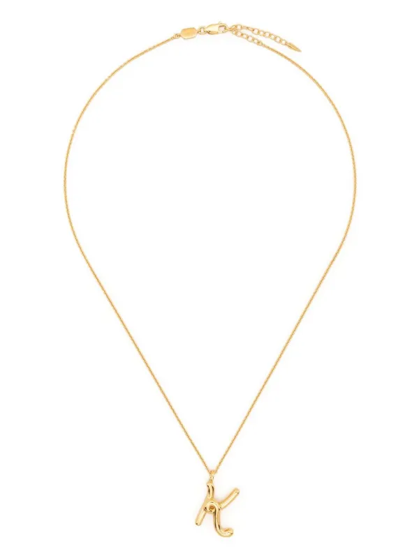 Missoma Curly Molten Initial Pendant Necklace | Gold