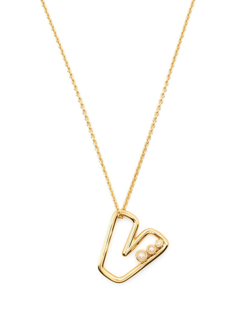 

Missoma pearl-embellished initial pendant necklace - Gold