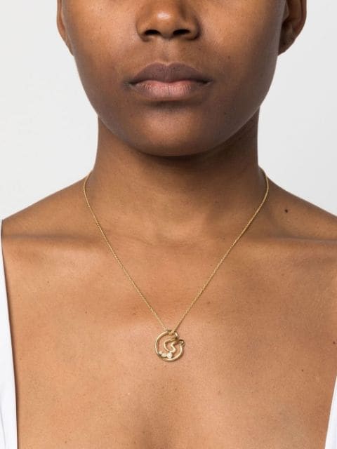 pearl-embellished initial pendant necklace