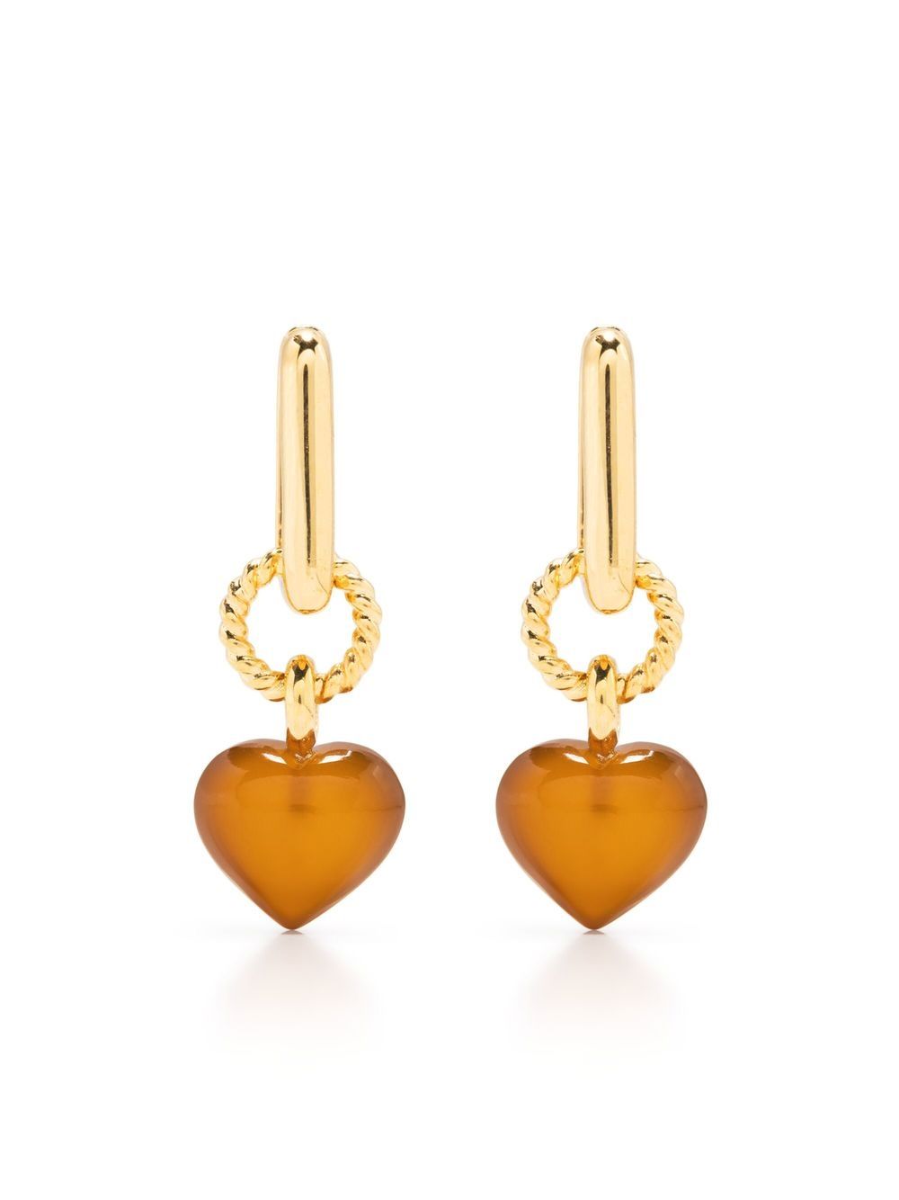 

Missoma heart-pendant hoop earrings - Gold