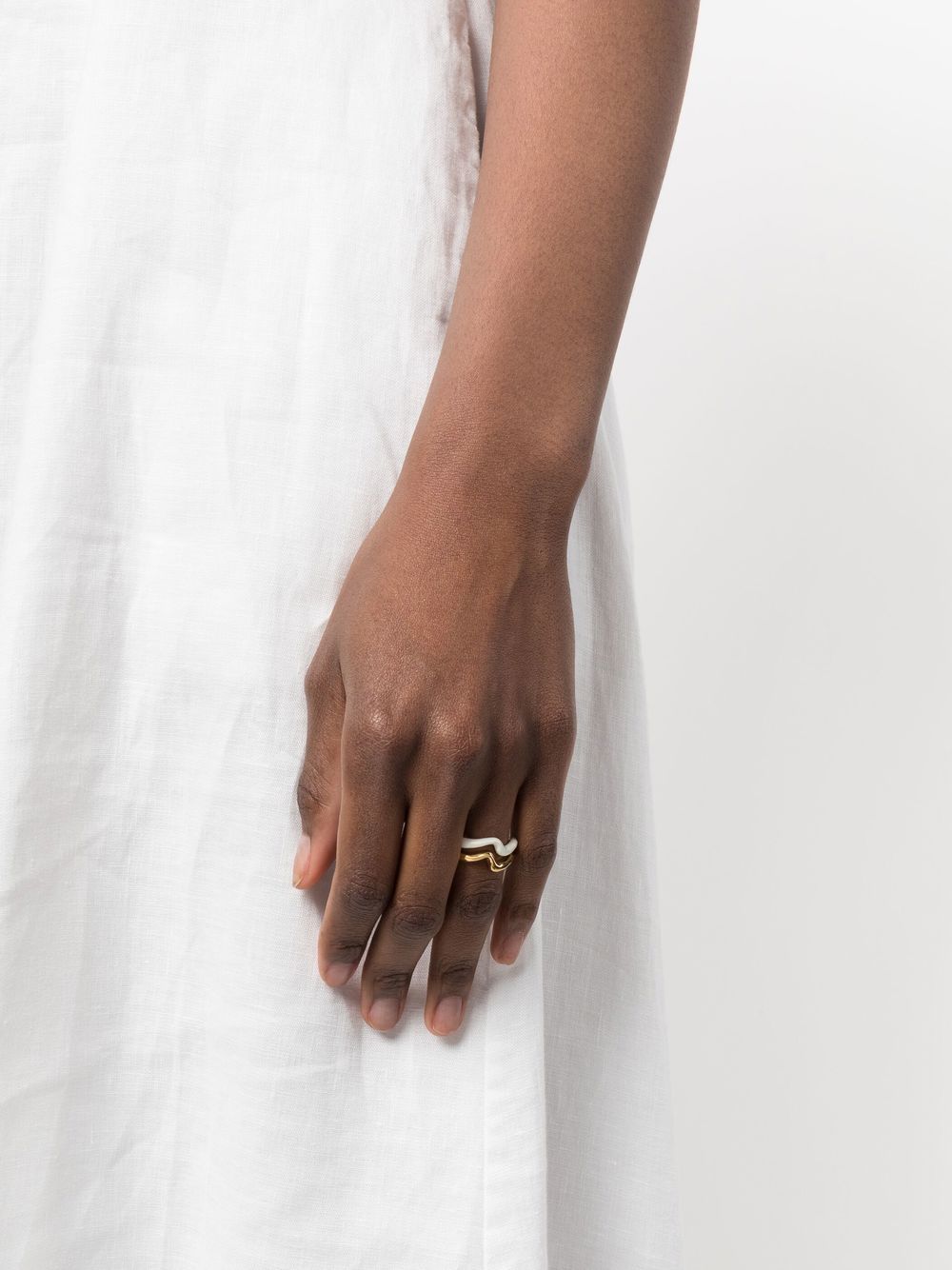Shop Missoma Squiggle Double Ring In Gold