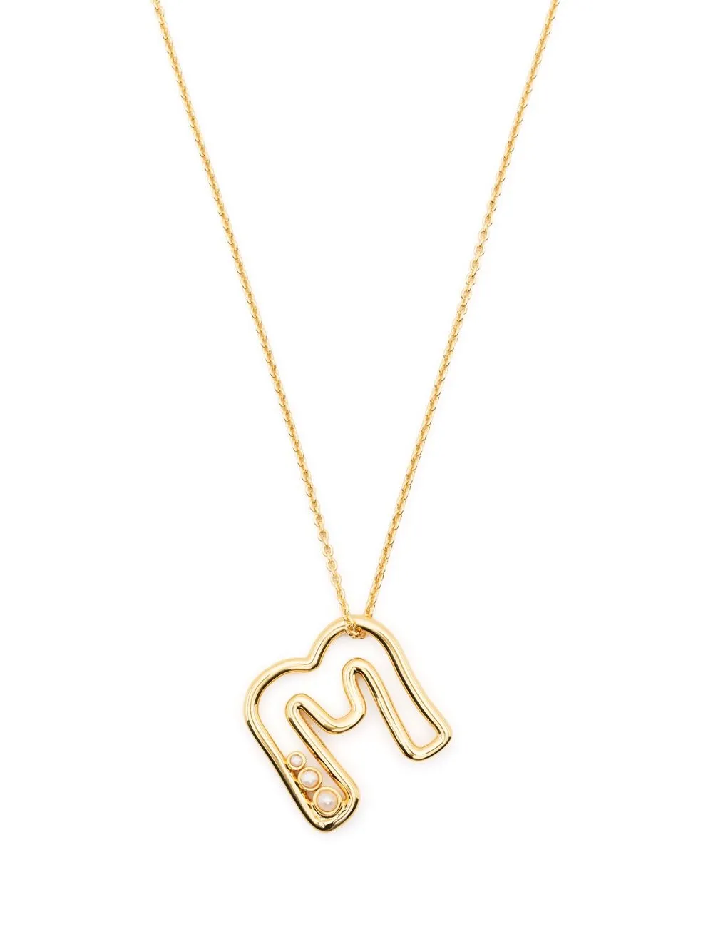 

Missoma pearl-embellished initial pendant necklace - Gold