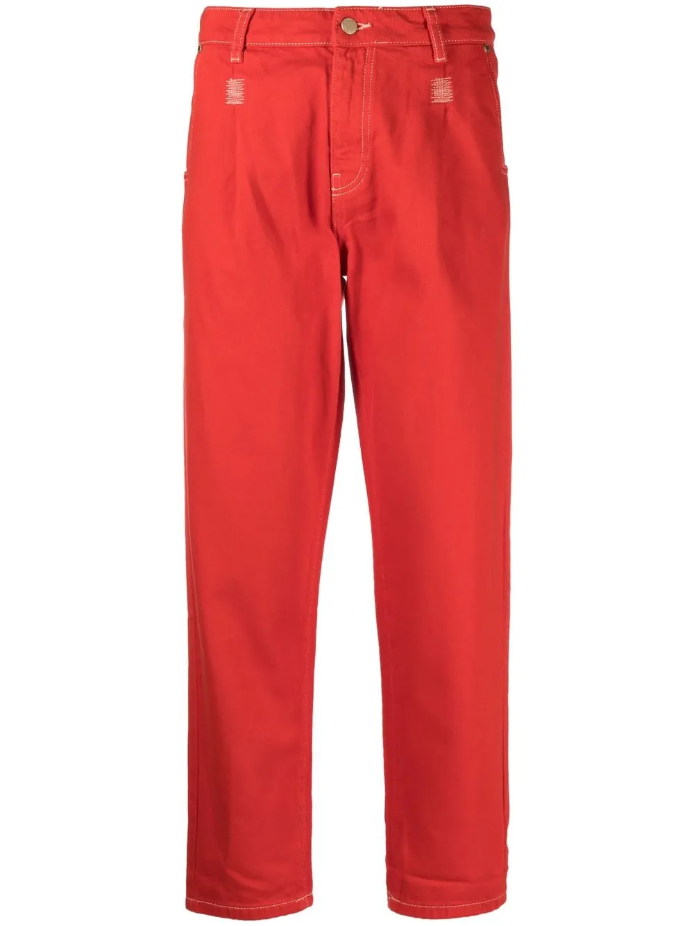 

Essentiel Antwerp pantalones rectos con tiro medio - Rojo