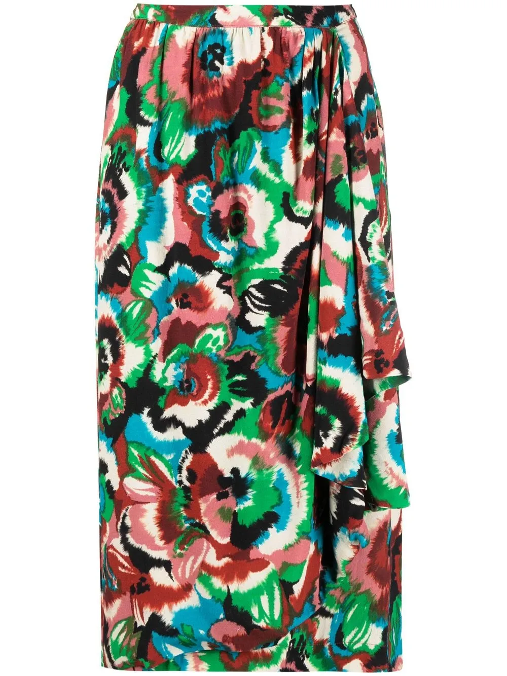 

Essentiel Antwerp floral-print midi skirt - Red