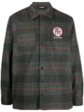 Pleasures logo-patch checked shirt - Green