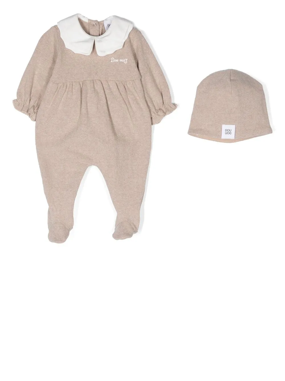 

Douuod Kids logo-print pyjama set - Neutrals