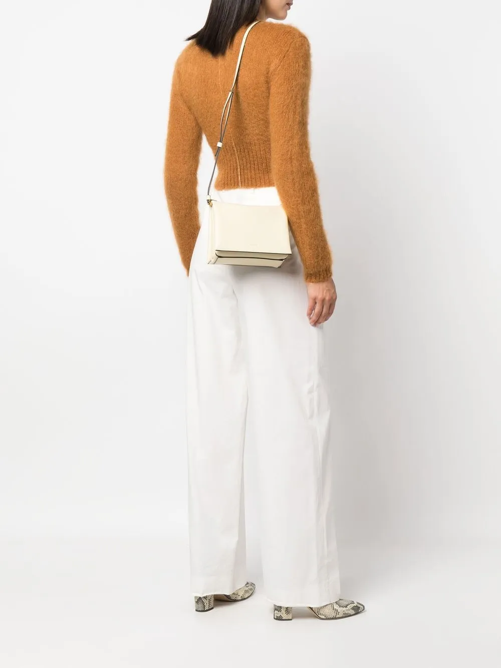 Wandler Boxuma leren crossbodytas - Beige