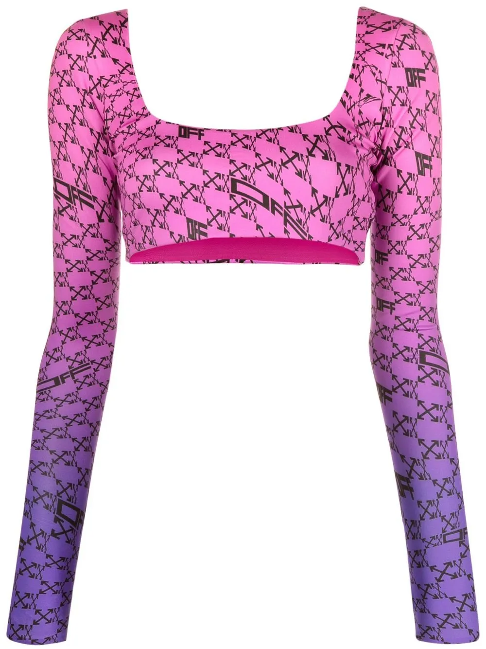 

Off-White top corto manga larga - Morado