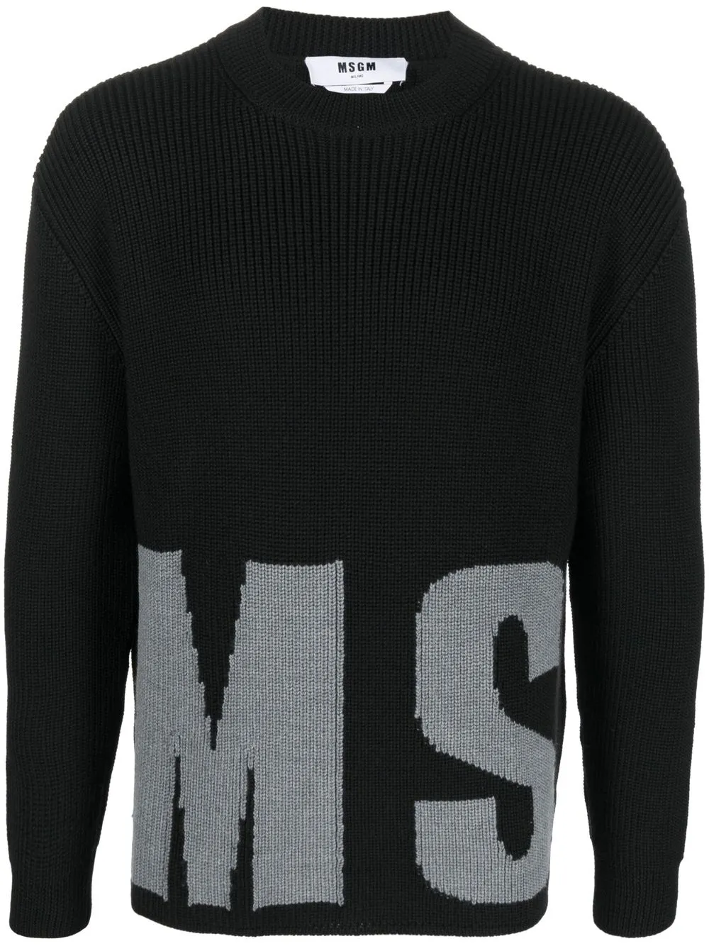 

MSGM logo-print virgin wool blend jumper - Black